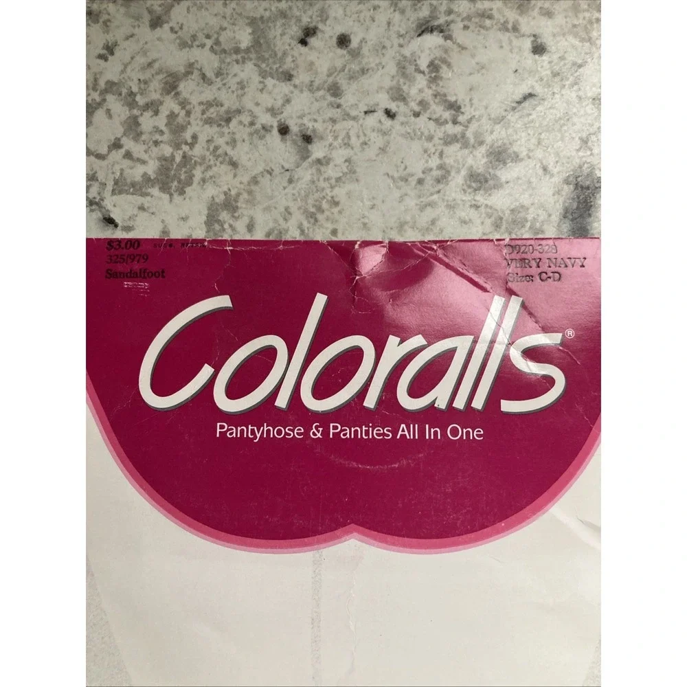 Vintage Coloralls All in One‎ Pantyhose Control Top Size C-D Very Navy New NOS